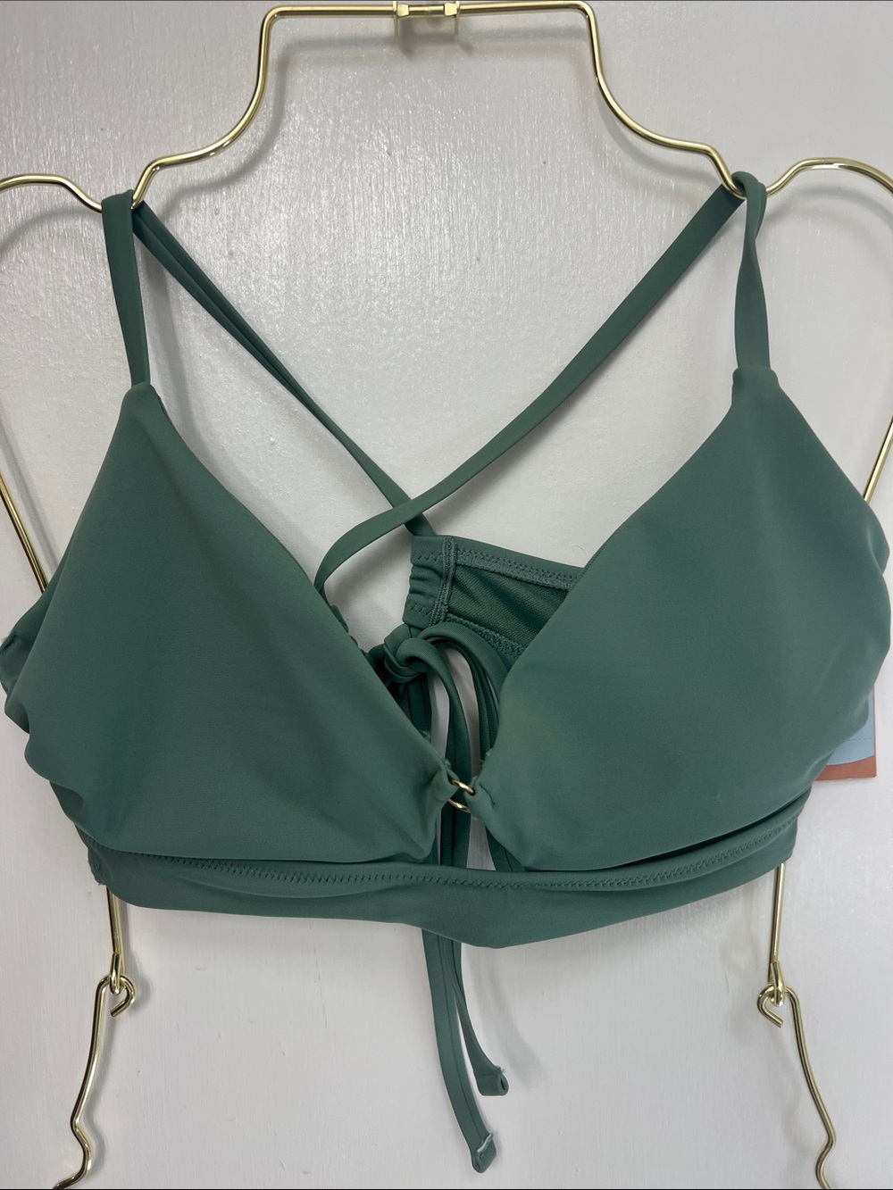 Shade & Shore Green 36C Bikini Top, Underwire, removable pads, adjustable Straps